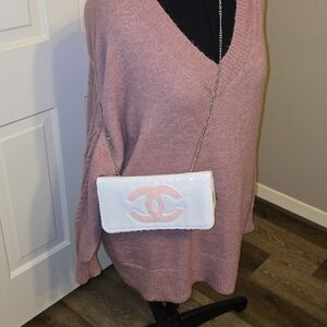 CC Logo White and Pink Women's Bag